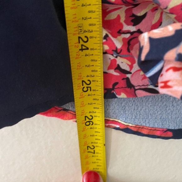 Blue Amaryllis Tie Front Blouse Women’s Plus Size 2X Flutter Cap Sleeves Button - Picture 3 of 8